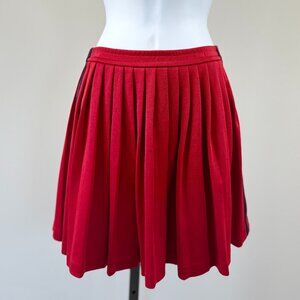 Gucci Red Pleated Mini Skirt